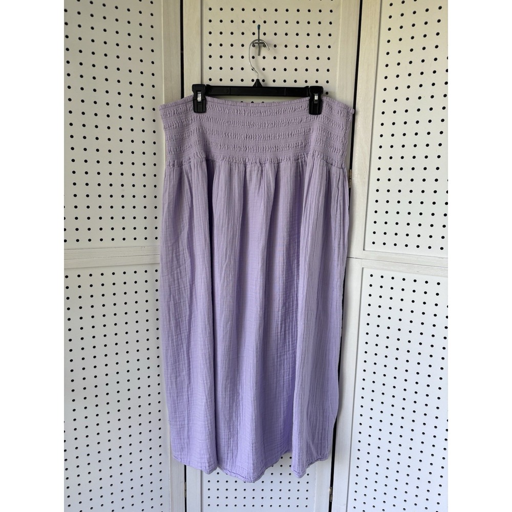 Old Navy Fairy Boho Lavender Gauze Smocked Maxi Skirt Size XL Coastal Hippie - Picture 3 of 5